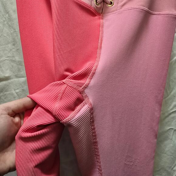 LoveShackFancy x Beach Riot pink colorblock ribbed large legging XL sports bra - Picture 9 of 15